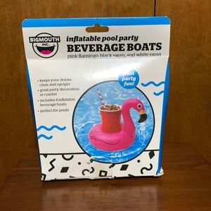 BIGMOUTH INC. - Inflatable Pool Party Beverage Boats (4) Flamingo 🦩 🆕